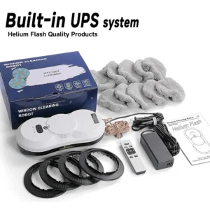 Helium Flash Window Cleaning Robot with Built-in UPS System